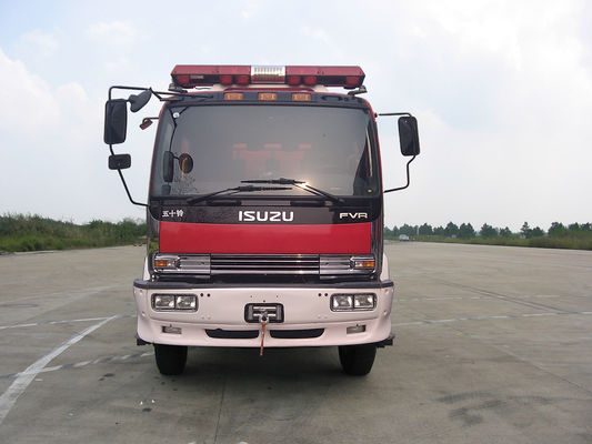 ISUZU 240HP Light Rescue Fire Truck 6 Wheeled With 5 Ton Crane